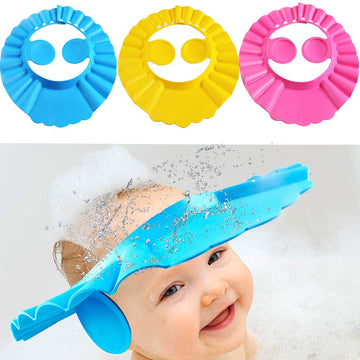 Febsnow Baby Shower Cap Bathing Cap - 3 Pcs Soft Adjustable Visor Hat Safe Shampoo Shower Bathing Protection Bath Cap For Toddle