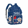 Artsadd Custom Animal Baby Backpack For New Mom Gifts, Personalized Dark Blue Captain Diaper Backpack With Stroller Straps Large