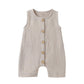 Cecobora Infant Newborn Baby Boys Girls Cotton Linen Romper Summer Jumpsuit Sleeveless Overalls Clothing Set (Grey, 12-18 Months