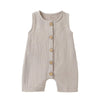 Cecobora Infant Newborn Baby Boys Girls Cotton Linen Romper Summer Jumpsuit Sleeveless Overalls Clothing Set (Grey, 12-18 Months