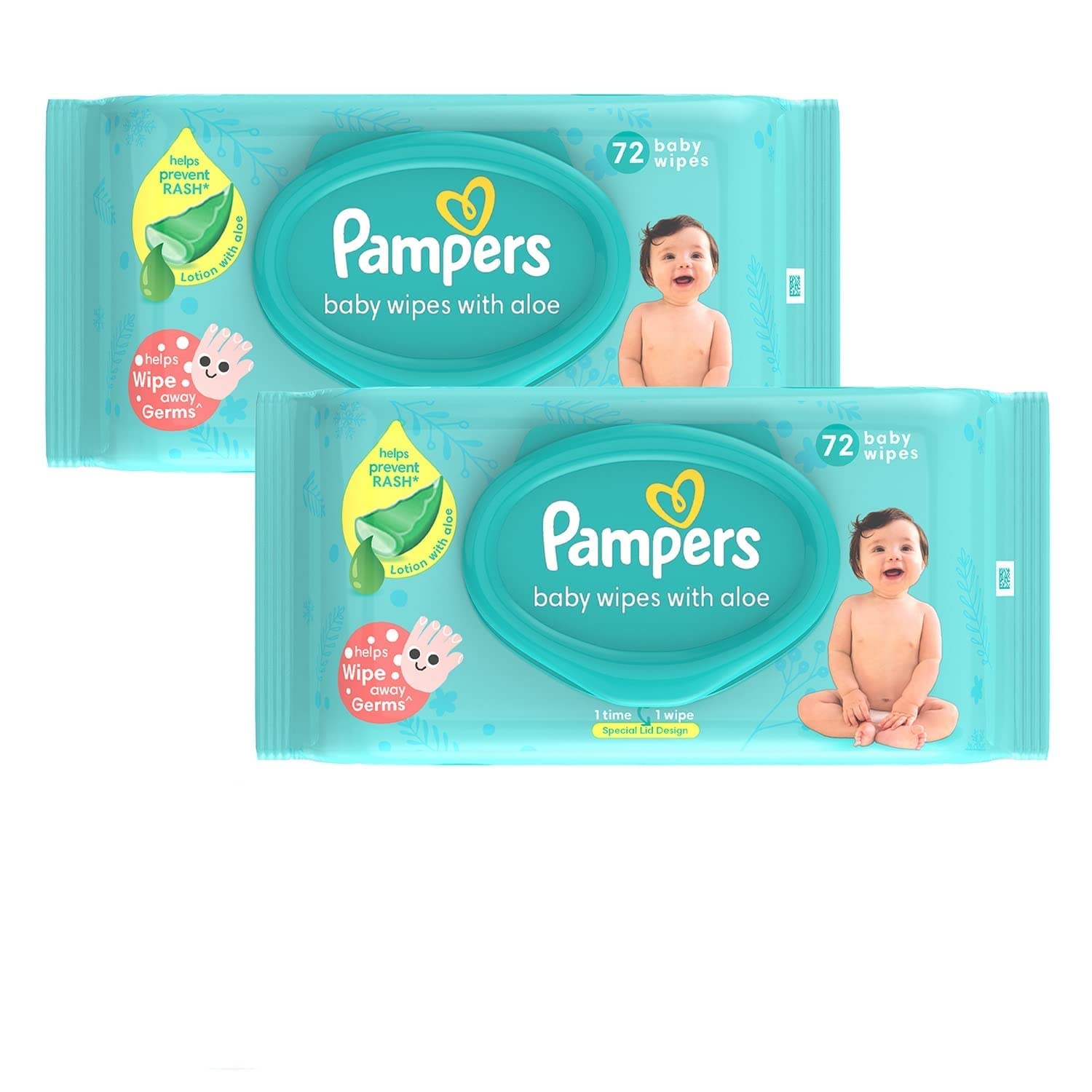 Pampers Baby Gentle Wet Wipes With Lid 144 Count (72 X Pack Of 2) | With Aloe Vera And Vitamin E | 97% Pure Water | Paraben Free