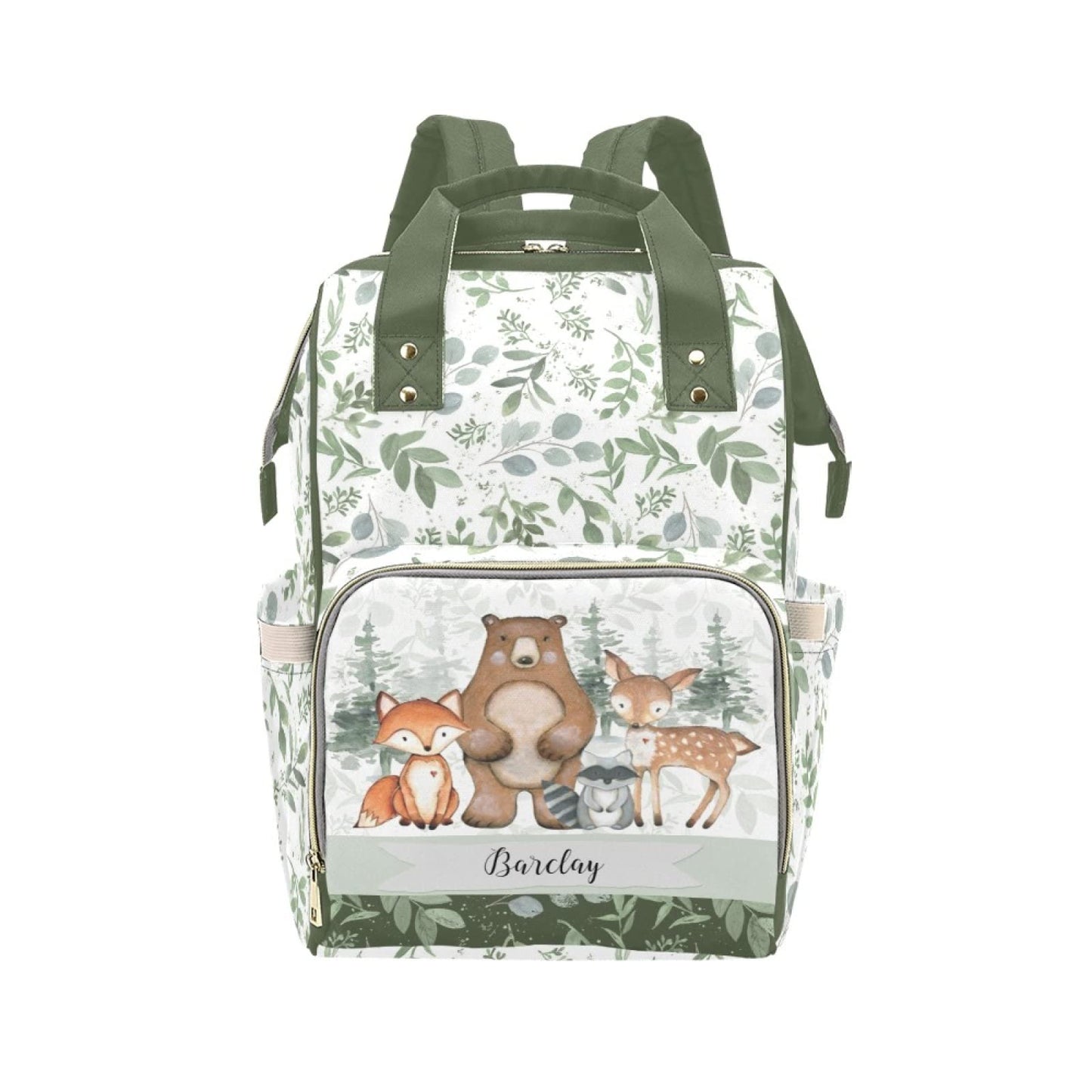 Personalized Animals Wild Diaper Bag for Women, Custom Name Nursing Daypack, Diaper Bag for Baby Girl Boy, New Mom Gifts