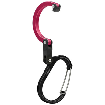 Gear Aid Heroclip Carabiner Clip And Hook (Small) For Purse, Stroller, And Backpack, Black & Red