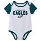Outerstuff Nfl Newborn Baby And Infant Short Sleeve Bodysuit Variety 3-Pack - Philadelphia Eagles, 12M