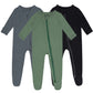 Guisby Baby Footed Pajamas With Mitten Cuffs, Double Zipper Rayon Made From Bamboo Sleeper Pjs 0-3 Months