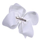 Boutique Hair Bows Alligator Clips 6 Pcs 8 Inch For Infant Baby Girl Teens Girls Women (White)