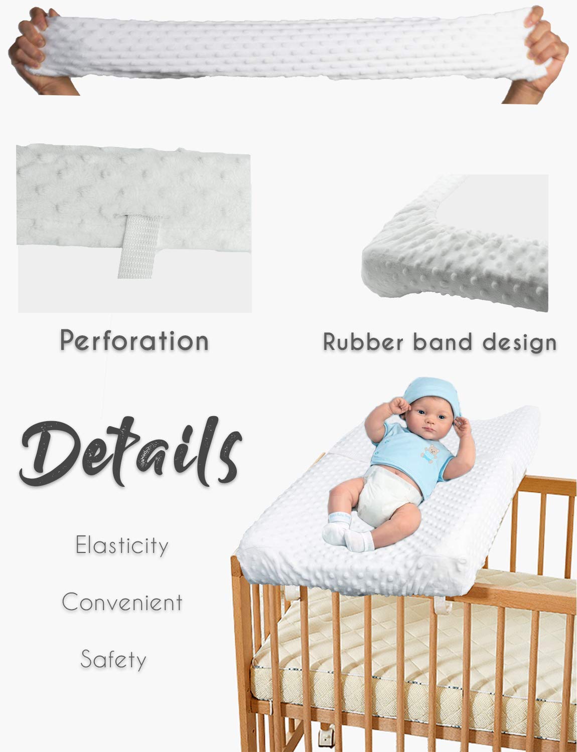 Baby Changing Pad Cover, Super Soft Plush Dot Diaper Changing Table Covers for Baby Girls and Boys, Ultra Comfortable, Diaper Ch