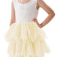 2Bunnies Girl Peony Lace Back A-Line Tiered Tutu Tulle Flower Girl Dress (No Applique Ivory, 12M)