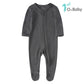 O2 Baby Baby Boys Girls Organic Cotton Zip Front Sleeper Pajamas, Footed Sleep  'N Play(0-3Months, Gray)