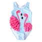 Baby Girl One Piece Swimsuit Swimwear Toddler Kid Flamingo Bikini Bathing Suit Sunsuit Rash Guard L