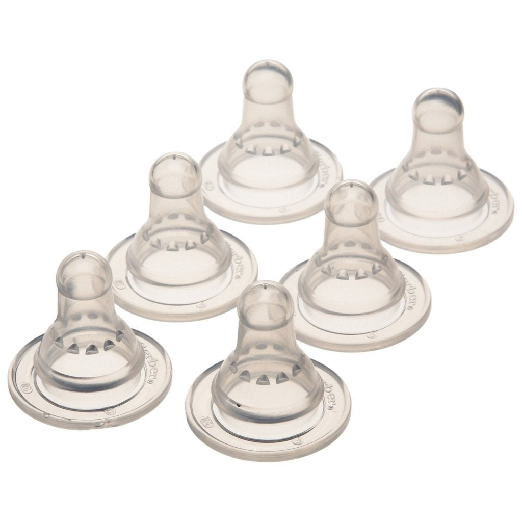 Gerber First Essential 6 Pack Silicone Nipples, Fast Flow