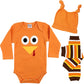 Judanzy Halloween & Christmas Baby Gift Box Outfit Set (Newborn, Tom Turkey)
