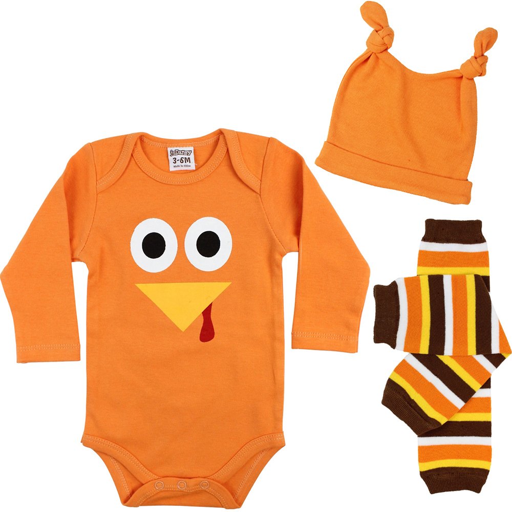 Judanzy Halloween & Christmas Baby Gift Box Outfit Set (Newborn, Tom Turkey)