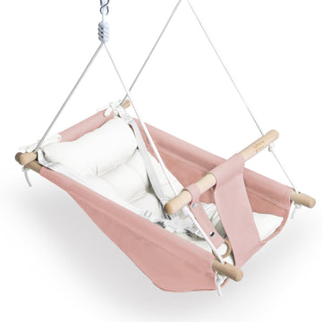 Canvas Baby Swing For Infants To Toddlers,Indoor Outdoor Wooden Hanging Swing Seat With Safety Belt And Mounting Hardware, Suita
