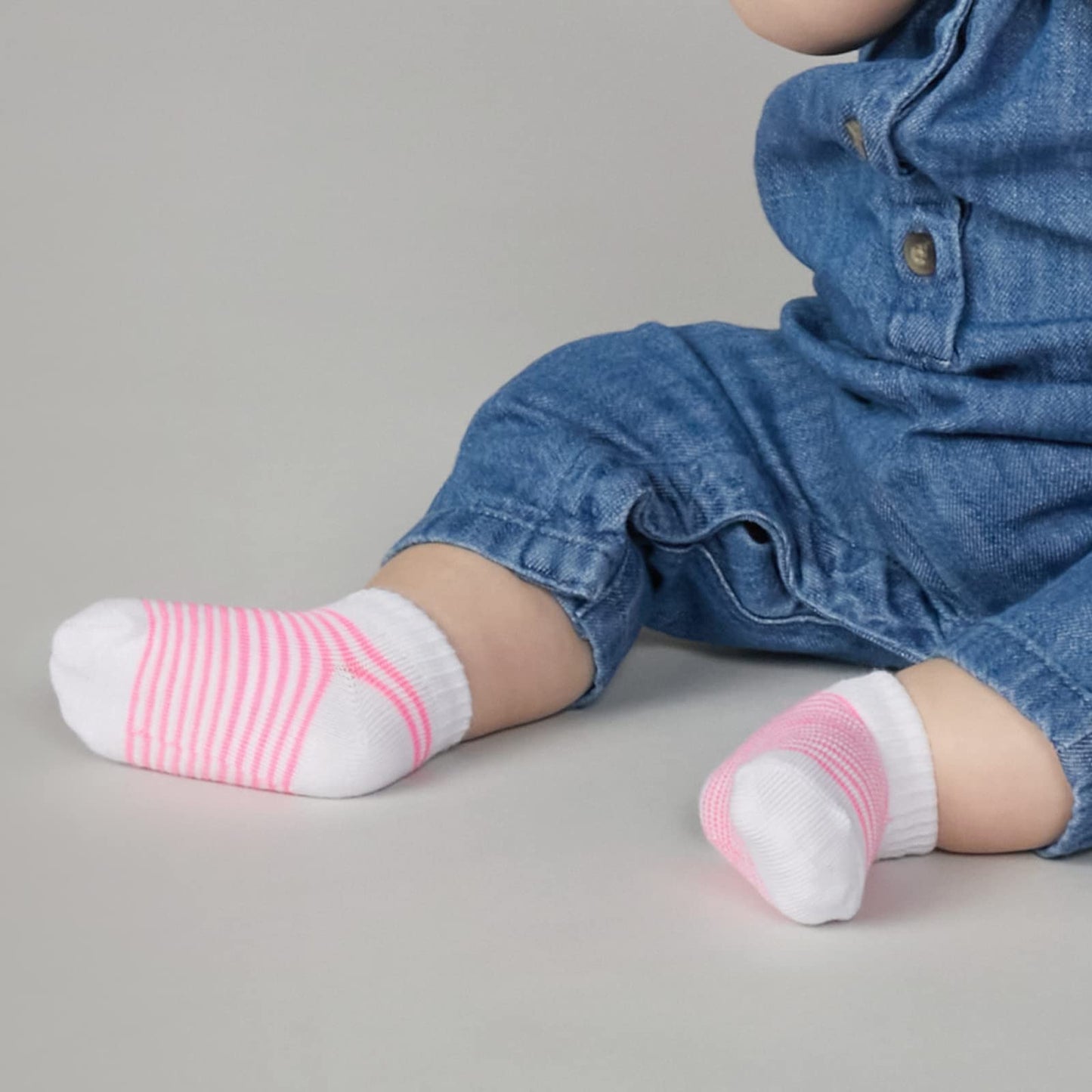 Fruit Of The Loom Baby 22-Pack Grow & Fit Flex Zones Low Cut Stretch Socks - Unisex, Girls, Boys (12-24 Months, Pink)