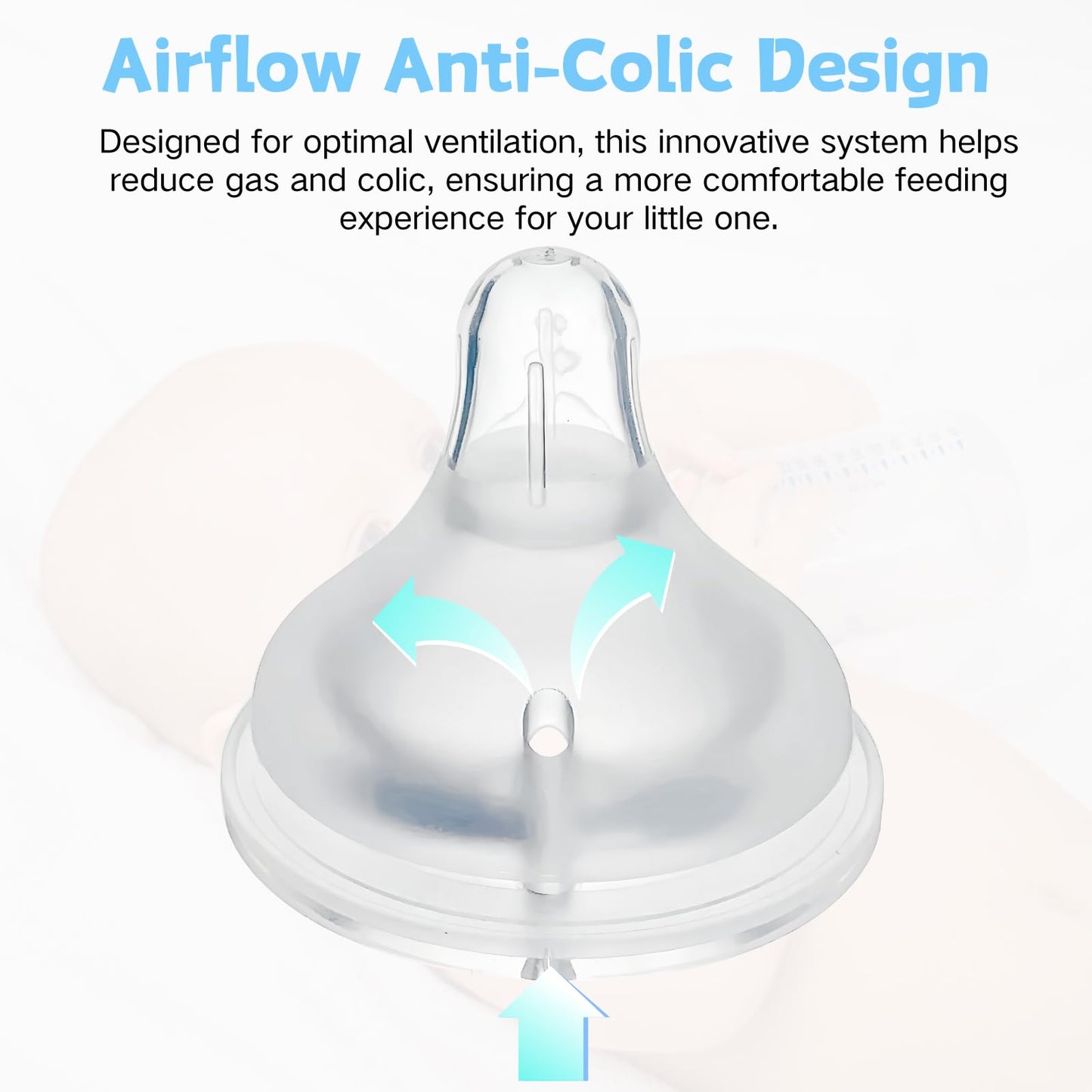 4 Pack Silicone Nipple Compatible With Spectra Bottles, Soft Clear Food Grade Anti-Colic Silicone Spout Nipples Replacement, Slo