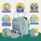Babbleroo Sage Green Unisex Baby Essentials Backpack - Spacious Diaper Bag With Changing Pad, Stroller Straps & Pacifier Case