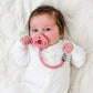 Ryan & Rose Cutie Clip Braiden Pacifier Clip - Braided Silicone (Rose)