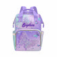M Yescustom Custom Diaper Bag For Girls - Large Capacity Backpack With Pockets, Butterfly Personalized Baby Diaper Bags For Mom