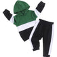 Itkidboy Toddler Boy Clothes Long Sleeve Hooded Pullover Colorblock Sweatshirt + Pants 2Pcs Boy Winter Outfits
