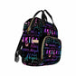 Personalized Diaper Backpack With Text, Custom Name Diaper Bag Baby Nappy Bag Fashion Black Shoulder Bag Casual Daypack Bag For