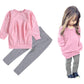 Cm C&M Wodro Toddler Girls Clothes Winter Warm Long Sleeve Tops+Long Pants Set (Pink-2, 4-5T)