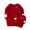 Ritatte Mommy And Me Valentine'S Day Outfit Love Heart Graphic Family Matching Sweatshirt Crewneck Long Sleeve Pullover Top(M, M
