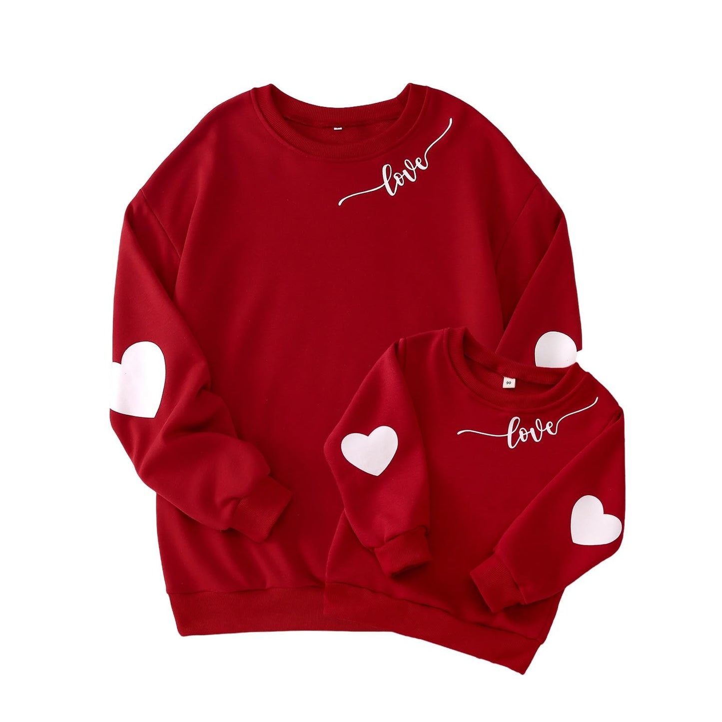 Ritatte Mommy And Me Valentine'S Day Outfit Love Heart Graphic Family Matching Sweatshirt Crewneck Long Sleeve Pullover Top(S, M
