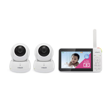 Vtech Vm924-2 Remote Pan-Tilt-Zoom 2-Cam Video Monitor, 5' Lcd Screen, Up To 17 Hrs Video Streaming, Night Vision,Up To 1000Ft