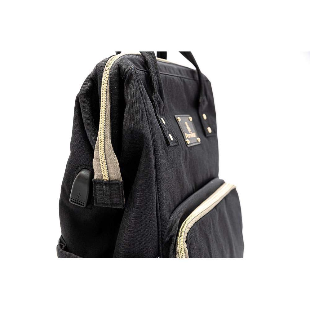 Primo Passi Lucca Diaper Bag Backpack Waterproof Large Capacity Baby Travel Bag Rucksack, Usb Port Stroller Straps & Insulated B