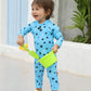 Baby Swimsuit Upf 50+ Protection Toddler Boy Blue Sunsuit Crab Beachwear Rash Guard Easier Diaper Changes 12-18 Months