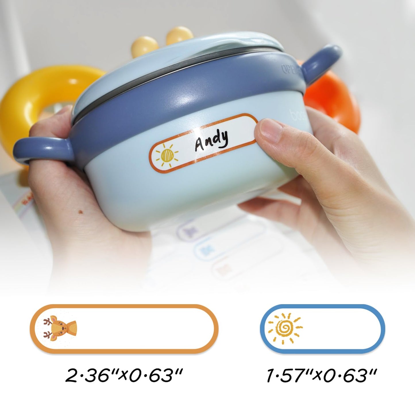 160 Pcs Baby Bottle Labels For Daycare, Waterproof Write-On Kids Name Labels, Self-Laminating Self-Adhesive Bottle Strickers For