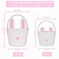 Cubesland Easter Baskets For Kids - 2-Piece Empty Bunny Buckets Set With Handle, Soft & Sturdy Easter Egg Hunt Basket Bags (9.8X