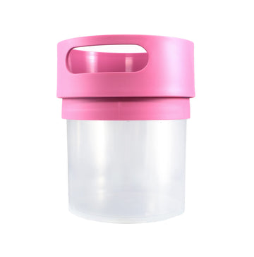 Spill Proof Snack Cup Munchie Mug Pink, 16 Ounce Jar, Made In The Usa