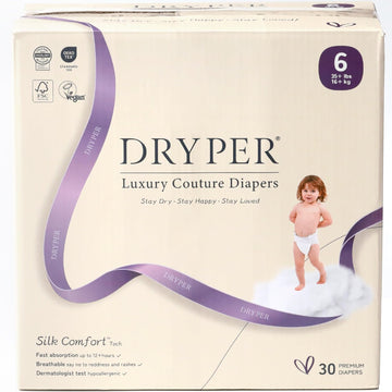 Baby Diaper,DRYPER Disposable Diaper Newborn Nappies Size 6 (16+kg), 3D Leak Guards & Wetness Indicator, Ultra-Soft & Thin,Fast 