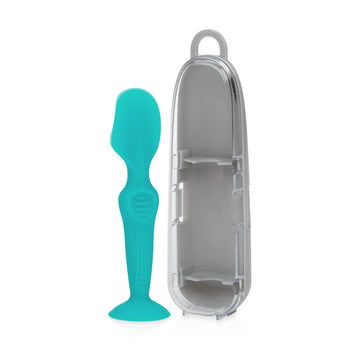 Dr. Talbot'S Diaper Cream Brush For Babies - Diaper Rash Cream Applicator With Suction Base And Hygienic Case - Mini Size - Aqua
