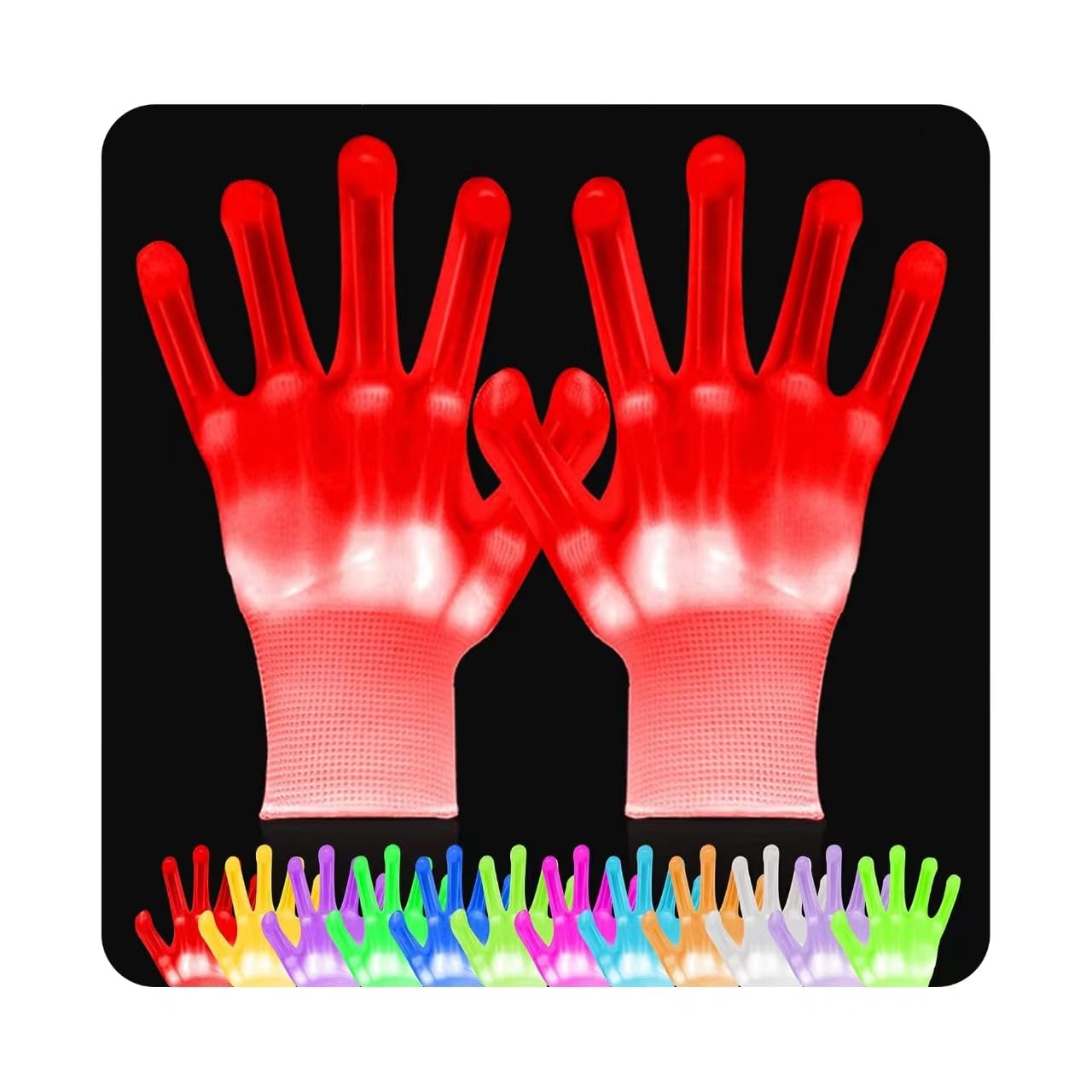 Vicsport Led Gloves 12 Colors Changeable Light Up Gloves For Teens Adults Kids Toys For Boys Age 8-12 Years Old Halloween Christ