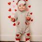 Bemeyourbbs Newborn Baby Boy Valentines Day Outfit Heart Pritn Long Sleeve Hooded Romper Jumpsuit Infant Winter Spring Clothes (