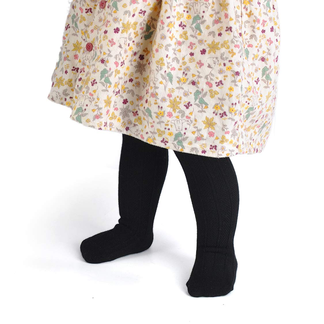 Epeius 3 Pair Pack Baby Girls Boys Seamless Black Uniform Knee High Socks Infants Baby Tube Ruffled Stockings For 1-6 Months