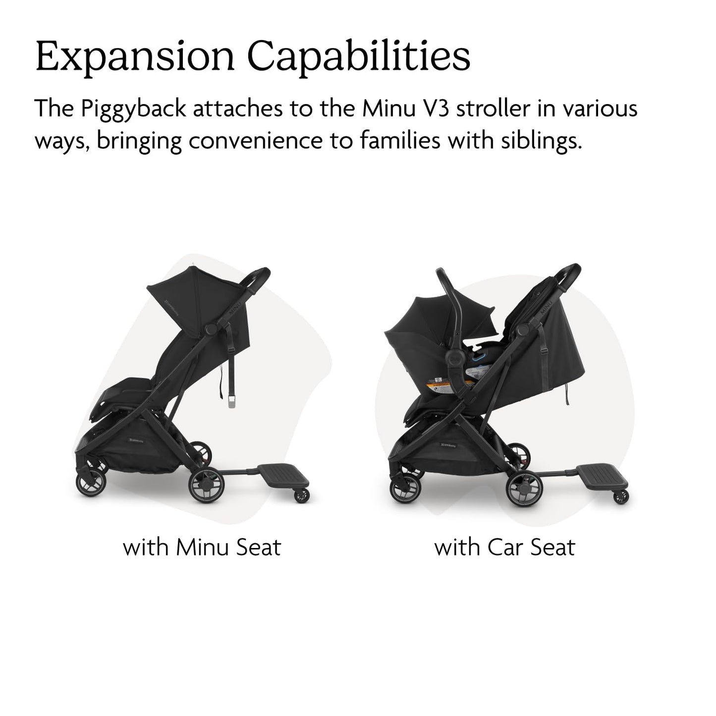 Uppababy Piggyback Ride-Along Board For Minu V3 / Quick Attachment For Toddlers Up To 45 Lbs To Stand + Stroll