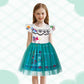 Henzworld Baby Girls Encanto Mirabel Dress Toddler Kids Mirabel Costume Dress Up For Girls Short Flutter Sleeve Tulle Tutu Dress