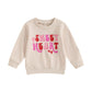 Dcohmch Toddler Girl Valentines Day Outfit Pullovers Heart Letter Print Shirt Sweatshirt Valentine Baby Girls Clothes (Khaki, 6