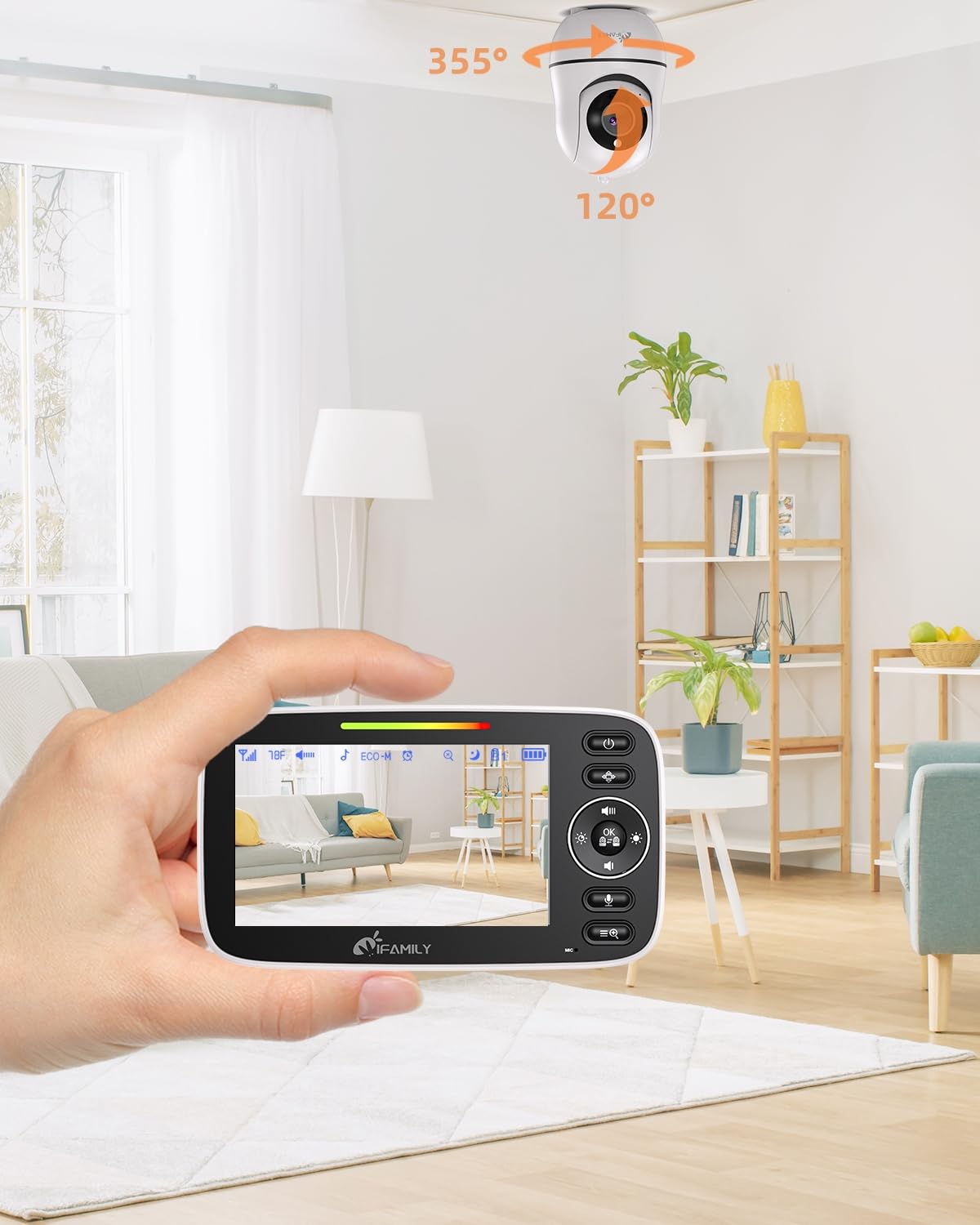 Ifamily Split Screen Baby Monitor, Large Display Video Baby Monitor With 2 Cameras And Audio, Long Range, Remote Pan Tilt, Night