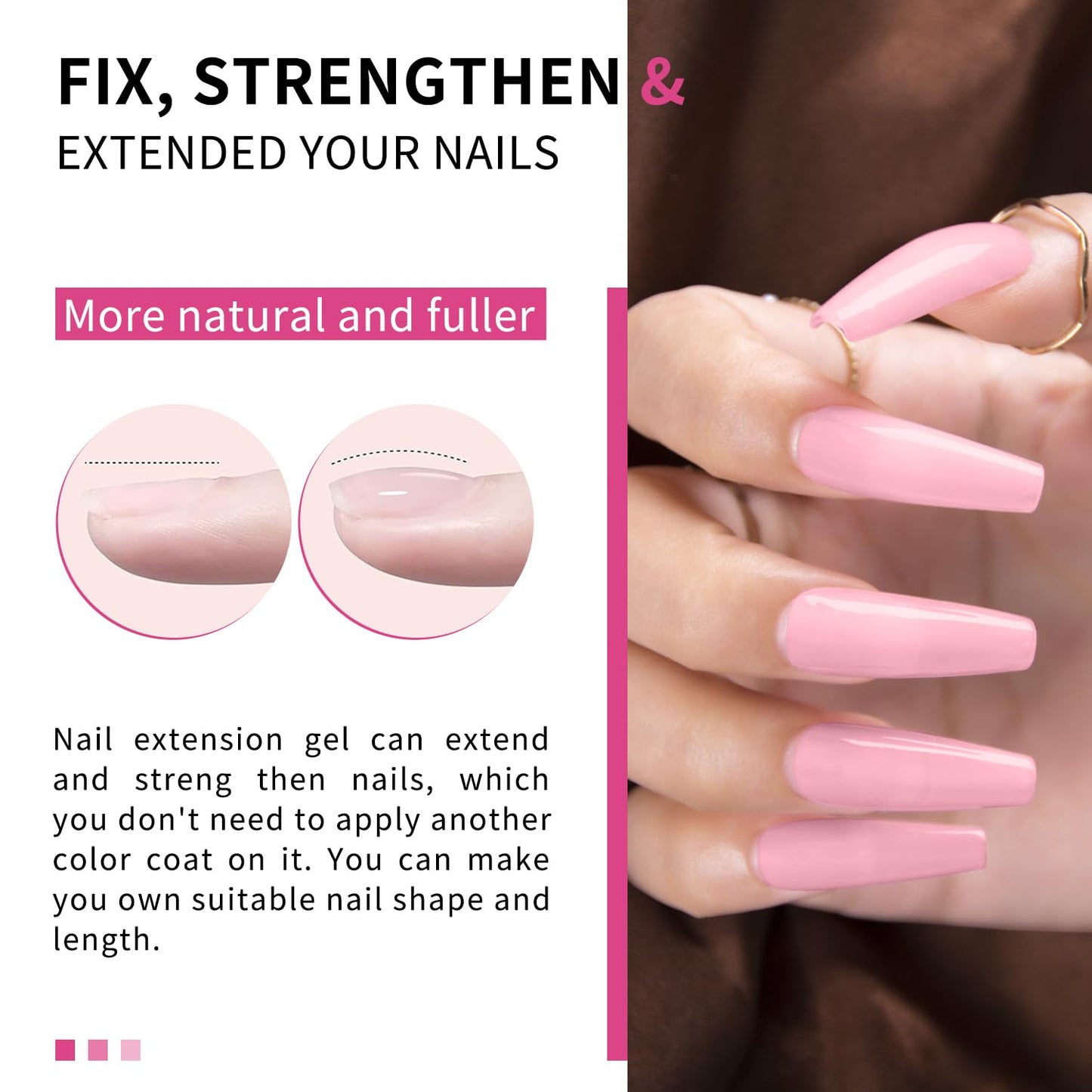 Love Easy Salon-Grade Baby Pink Builder Gel - Hypoallergenic Strong Base Coat | Long-Lasting Adhesion (30+ Days) For Professiona