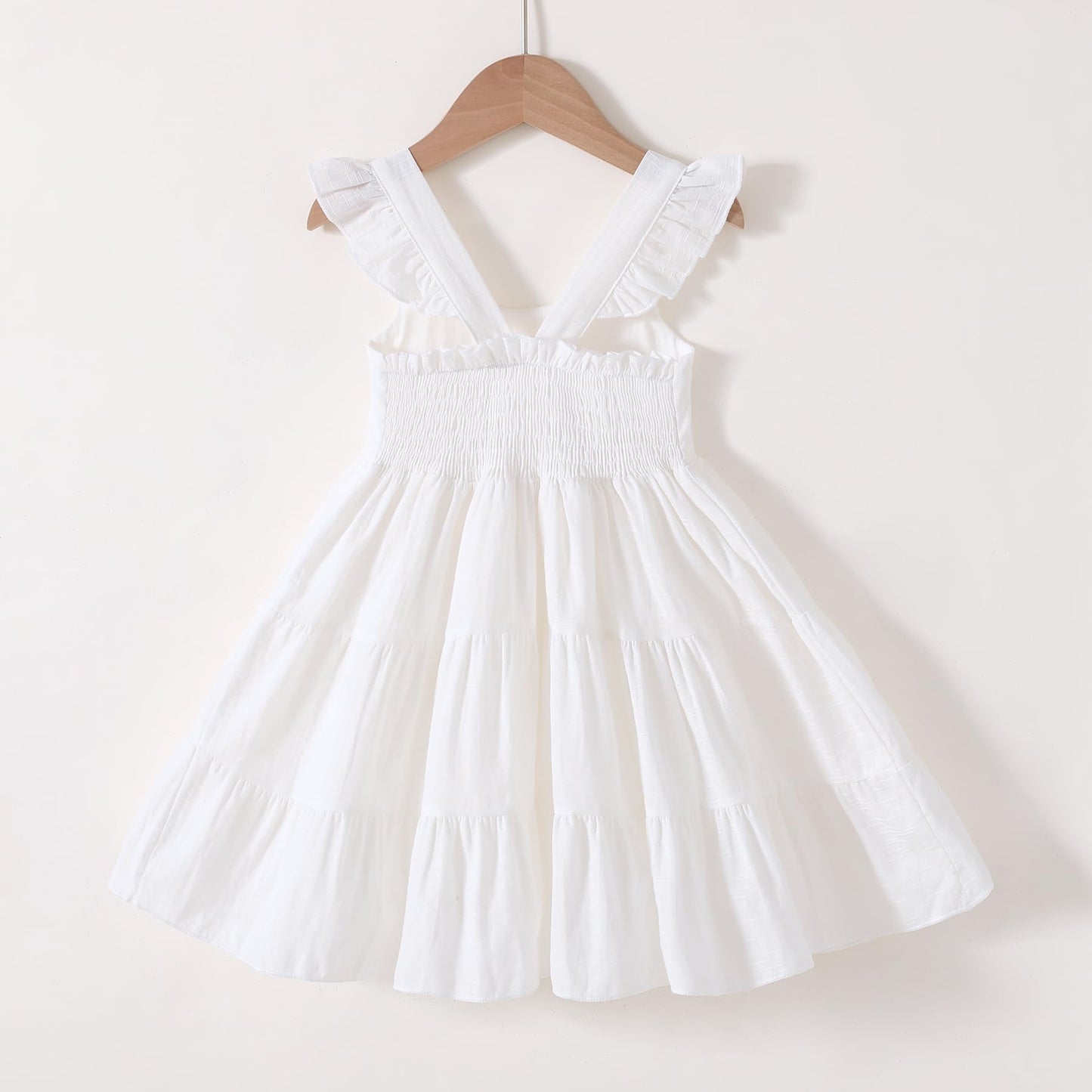 Younger Tree Toddler Baby Girl Dress Summer Outfits Flutter Sleeve Smocked Dress Kids Causal Boho Dresses Clothes (2-3T, Toddler