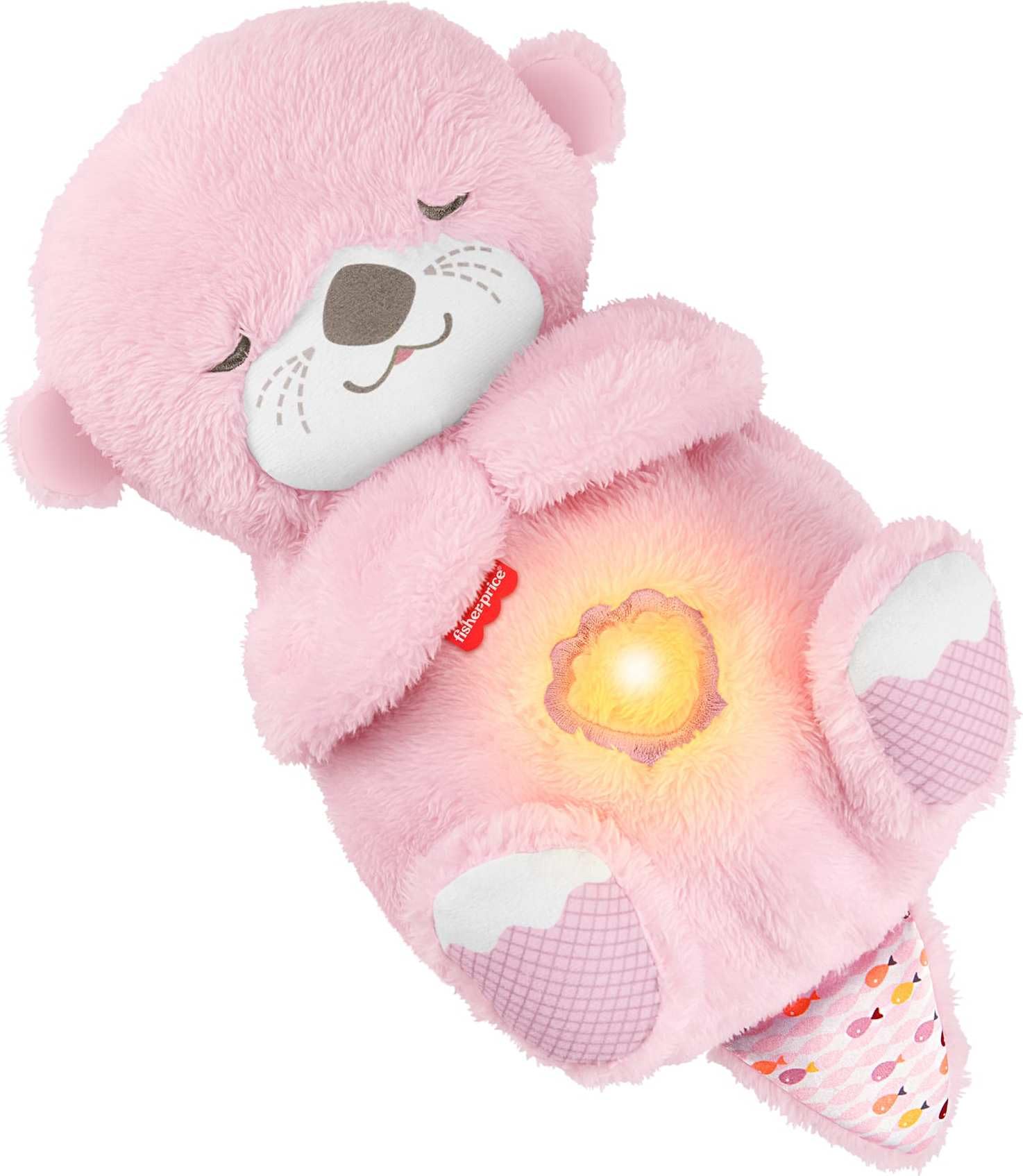 Fisher-Price Baby Toy Soothe n Snuggle Otter, Pink Plush Portable Sound Machine with Breathing Motion & Lights for Newborns Ages