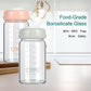Comi Wide Neck Glass Breastmilk Collection N Storage Bottle, 4 Packs, 6Oz With Screw Ring Sealing Disk; Re-Markable Sealing Disc