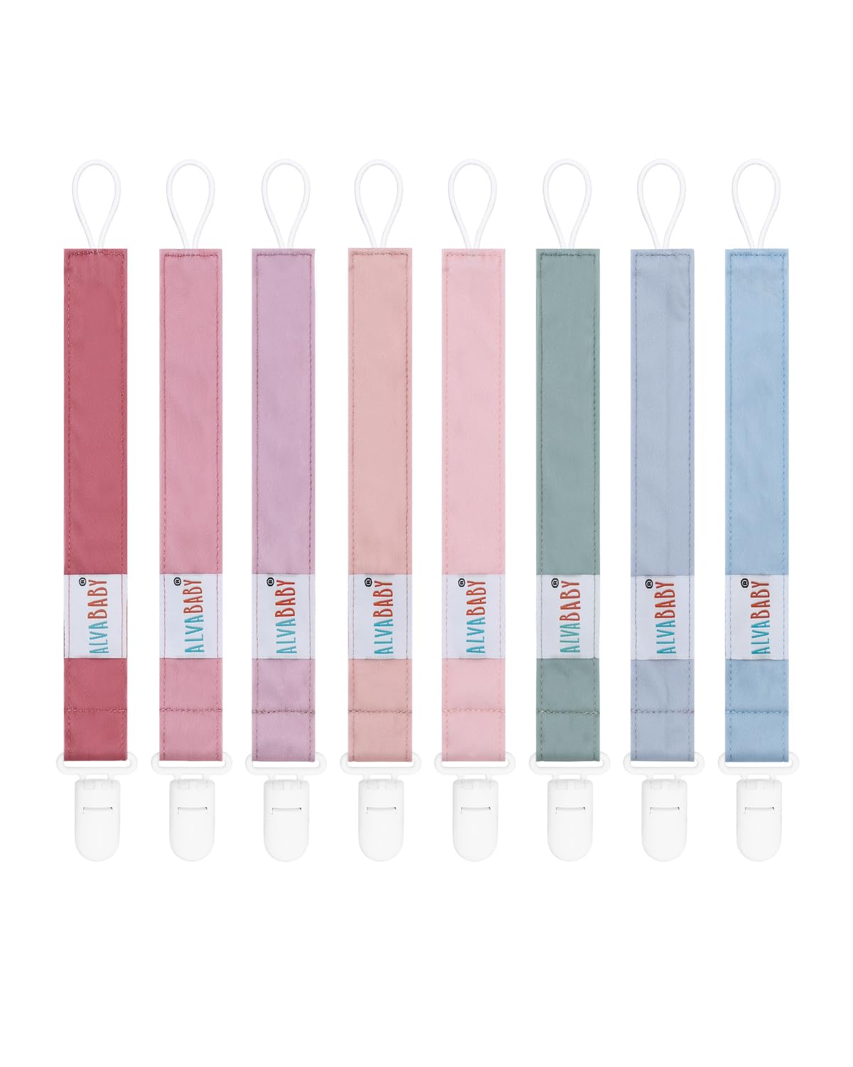 Alvababy Neutral Pacifier Clips 8 Pack Binky Paci Clip Holder Leashes For Baby Boys Girls 8Dp10-Da