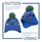 Knitted Baby Hat Scarf Set Winter Warm Boys Girls Beanie Fleece Lining Toddler Kids Hat With Pompom(Royal Blue Dinosaur Hat,M)