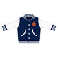 Creative Knitwear College Baby Letterman Varsity Jacket - Syracuse Otto Mascot Logo - Navy - 12 Months